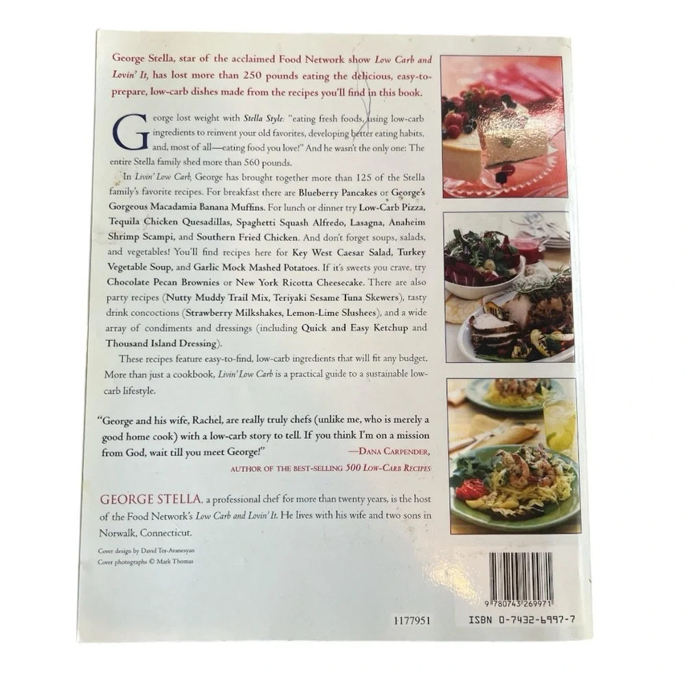 George Stella's Livin' Low Carb Family Recipes Stella Style 2005 Paperback